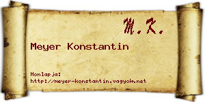 Meyer Konstantin névjegykártya